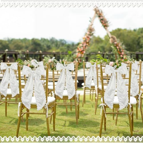 Giegxin 8 Pcs Wreath Sash for Front Door Shiny Blank Wreath Sash for Embroidery Satin Wreathes Sashes with RIC Rac Trim Embroidery Monogram Wreathes Accessory for Wedding Party Decor (White) White