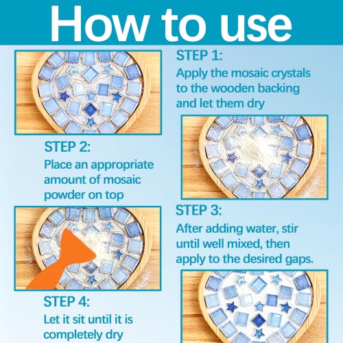 250g Mosaic Powder, Mosaic Grout, Mosaics Tools, Ideal for DIY 8.8oz