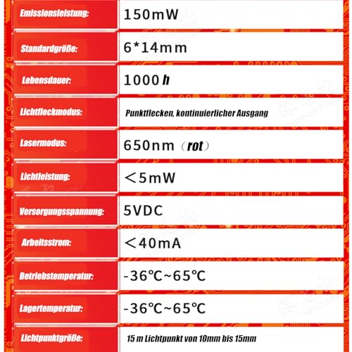 GERUI 10 Pcs 3V + 10 Pcs 5V Mini Laser Diode Laser Module Laser Dot Laser Dot Laser Diode Module Head Diode 650nm 6mm