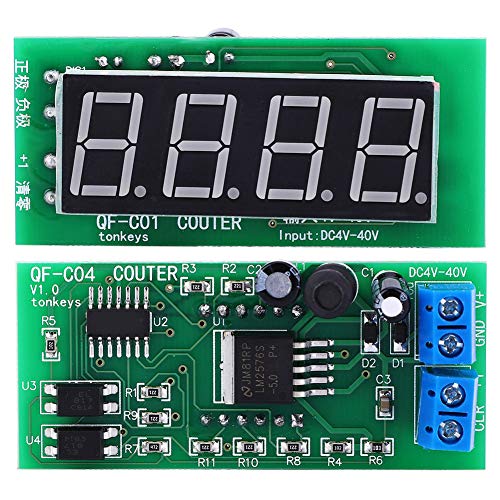 4-Digit Digital Counter Module with Memory Function, Electric Counting Meter 0-9999 Counting Range, DC 4-40V Digital Counter for Industrial Applications
