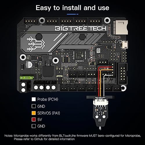BIGTREETECH MicroProbe Automatic Bed Leveling Sensor Kit, High Precision Up to 0.001 mm for All FDM 3D Printer Ender-3 Voron 2.4 RatRig VC3 H2 Series Compatible with SKR Mini E3 V3.0 Octopus Board MicroProbe V2.0