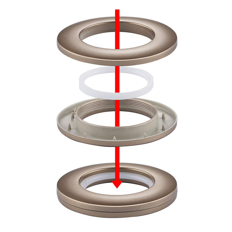 32 Pack Curtain Grommets,DeSS Inner Diameter 1-9/16"(40mm) Curtain Eyelet Rings Nanoscale Low Noise Roman Ring (Matt Coffee) Matt Coffee 32Pcs