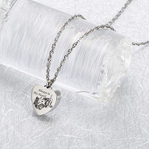 Gredstar Urn Necklace for Ashes, Heart Memorial Pendant Truck