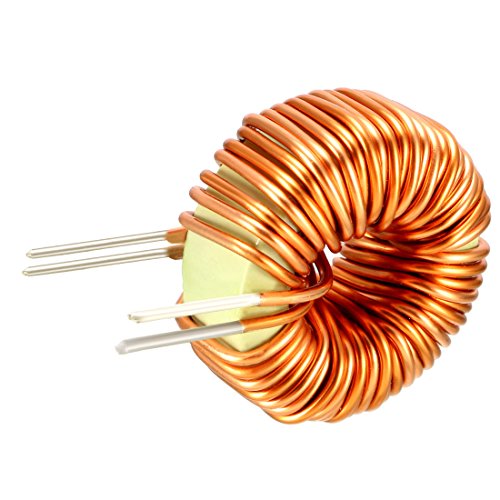sourcing map Horizontal Toroid Magnetic Inductance Monolayer Wire 50uH 20A Coil Pack of 5 5Pcs 50uH 20A
