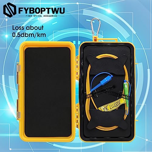 fyboptwu 500m OTDR launch cable box with SC/APC to SC/UPC fiber optic connectors