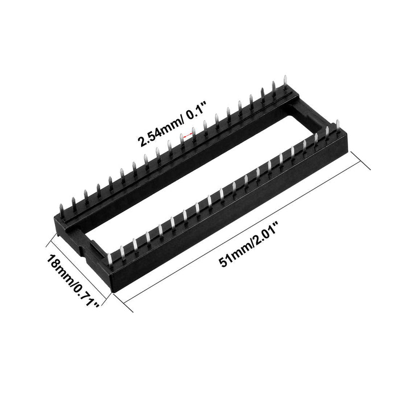 [Australia - AusPower] - uxcell 8pcs DIP IC Chip Socket Adaptor Solder Type 2.54mm Pitch Dual Row 40 Flat Pin 15mm Row Pitch 