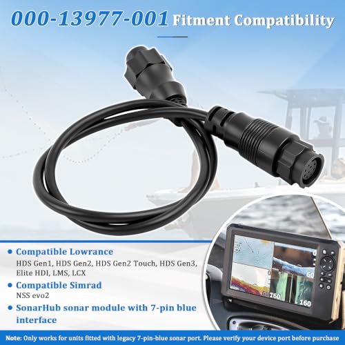 000-13977-001 Transducer Adapter Cable 9-Pin Black to 7-Pin Blue