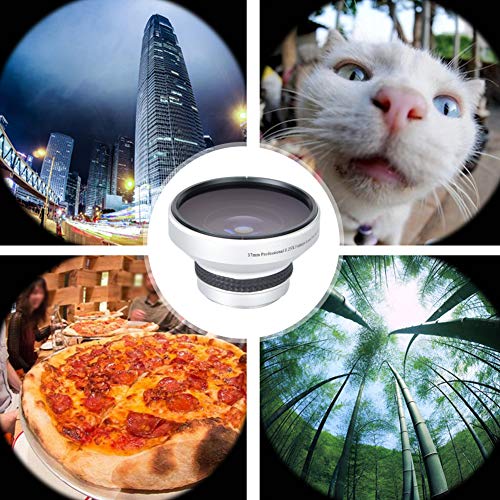 37Mm Fisheye Lens Camcorder,Camera Lens Silver Strong Applicability 37mm 0.25X Super Fisheye Additional Lens for 37mm Caliber Camera Lenses