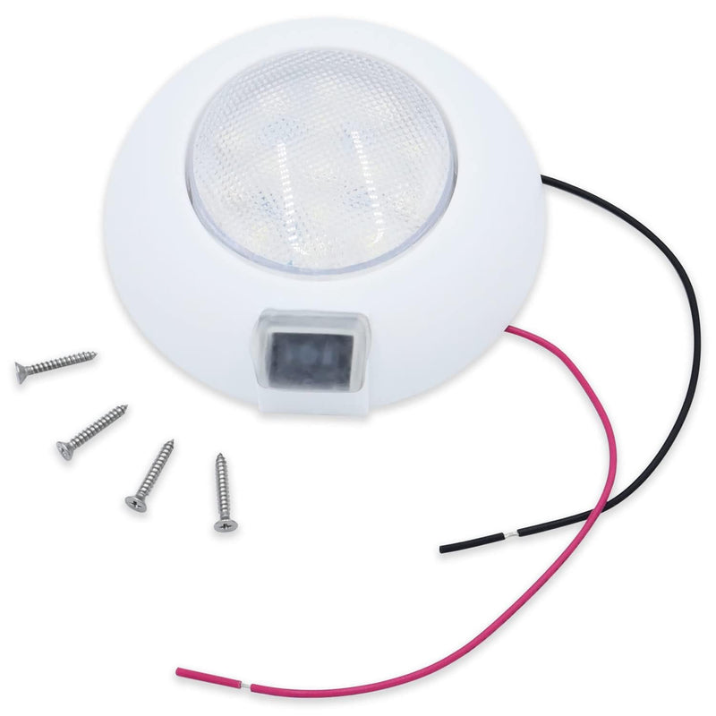 T-H Marine Easy Mount LED Dome Light with Switch - 12V Waterproof Dual Color LED Dome Light - Surface Mount for Boat & RV - 4 Inch Compact Design for Energy-Efficient Interior Lighting - Red/White