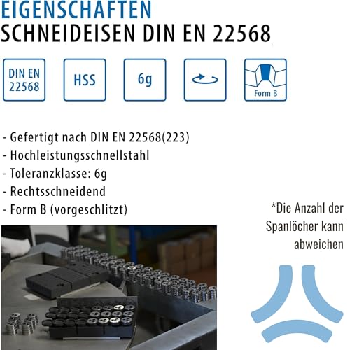 GSR Professional Die | Tap Cutter for External Thread | HSS M Shape B | For Crafts, Industry & DIY | Metric | M8