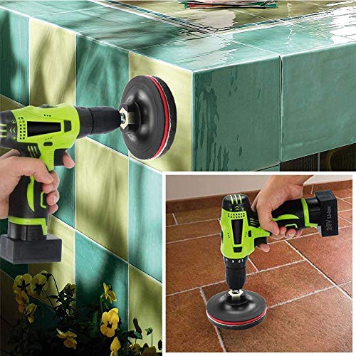 HUAWELL 29 Pieces Drill Brush Attachments Set,Scrub Pads & Sponge-Power Scrub Pad Cleaning Kit-Cleaning Kit for Bathroom Surface, Grout, Tub, Shower, Kitchen, Auto,Tile, Corner