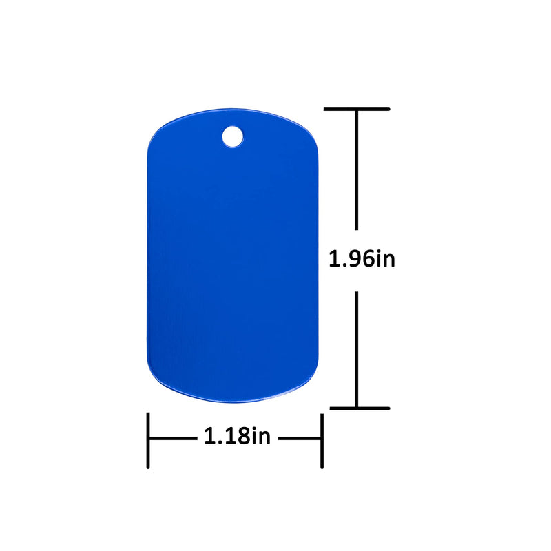 StayMax 100 Pack Anodized Aluminum Engraving Blank Tags Stamping Blanks (Blue) Blue