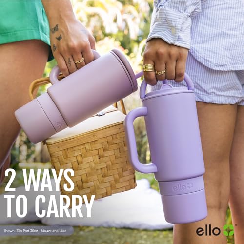 Ello Port 30oz Insulated Stainless Steel Tumbler with Straw, halogen blue 30 Ounces