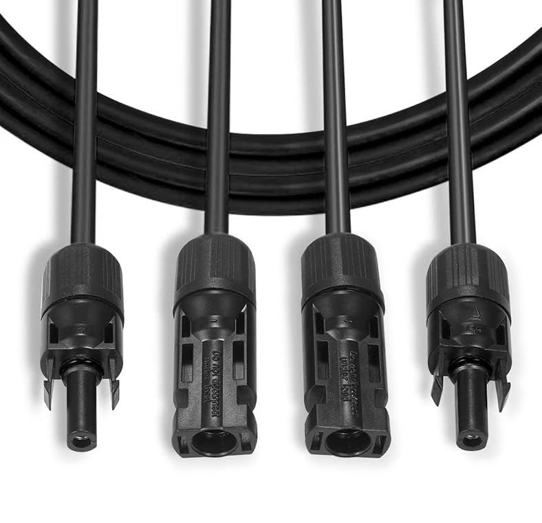 SOLARTRONICS Solar Cable 6 mm² 5 m with Solar Plug on Both Sides Black | Solar extension cable for solar system, H1Z2Z2-K, flexible, water-resistant, TÜV Rheinland, made in Germany, 2 x 5 m 5m - 6mm²