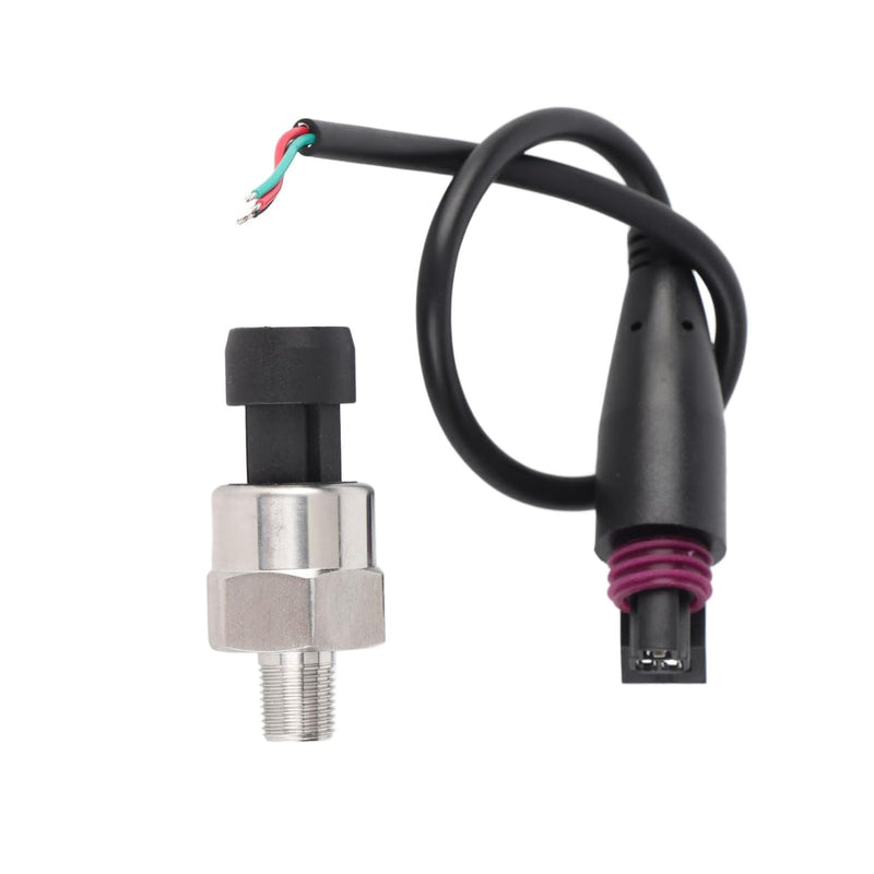 [Australia - AusPower] - Pressure Transducer Sender Sensor with Connector, 1/8"NPT Thread Stainless Steel Fuel Pressure Sensor for Oil Fuel Air Water (100PSI) 100 PSI 