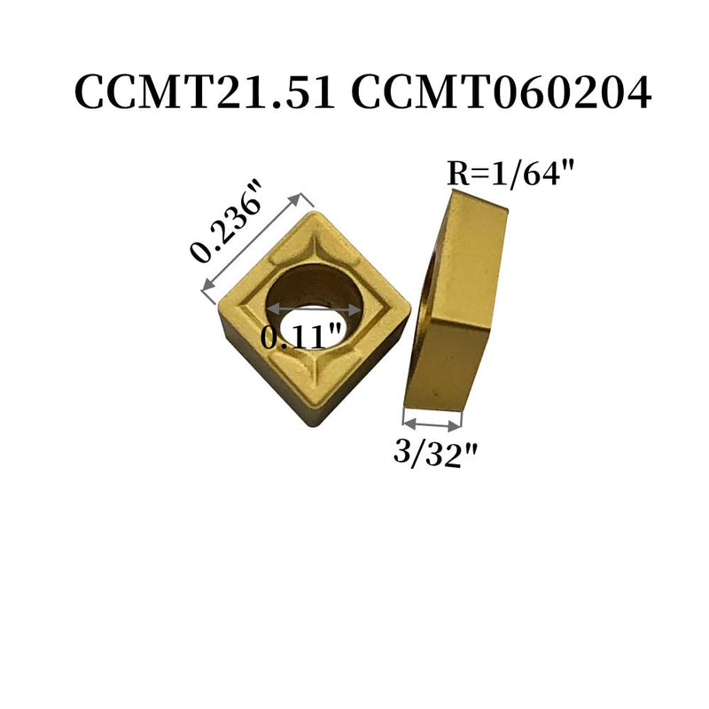 [Australia - AusPower] - 10pcs CCMT21.51 CCMT060204 and CCMT32.51 CCMT09T304 Carbide Inserts Mutilayer Coated Indexable Turning Inserts Replacement Inserts for Lathe Turning Tool Holder Boring Bar 10pcs CCMT inserts 
