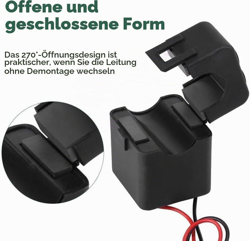 Split Cores PZCT-02 Small Current Transformer | Precise current sensor, snap-joint structure coil sensor; mini split base current transformer, compact; for 100 A amp energy meters