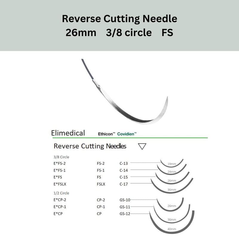 [Australia - AusPower] - ELILENE Veterinary Polypropylene Non-Absorbable Monofilament Sutures, Reverse Cutting, 3/8 Circle, 26mm, 2/0 30 inch (76 cm), 12 Individual Pack, FS, Pink, 8685PP 
