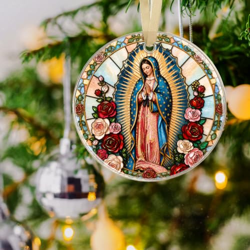 Our Lady of Guadalupe Christmas Ornament, Religious Holiday Tree Decor Our Lady