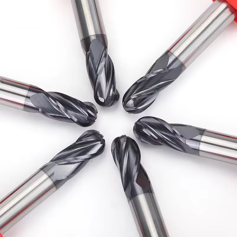 [Australia - AusPower] - 1/8" Extra Long Carbide Ball Nose End Mill for Alloy Steels/Hardened Steels, 3" Overall Length End Mill Bits, 4 Flute HRC 55 Deg AlTiN Coating, CNC Router Bits (1 Pieces) 1/8" Extra Long 
