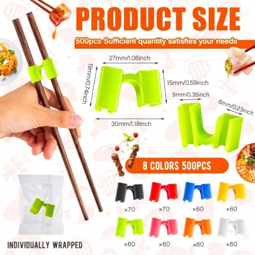 500 Pcs Reusable Chopsticks Helper Training Chopstick for Beginner 500