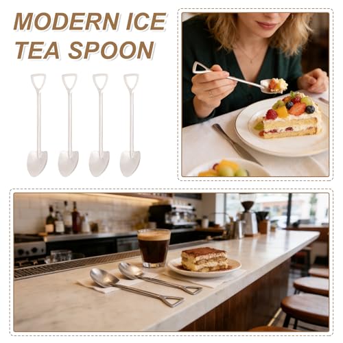 100 Pack Shovel Spoons, 6" Stainless Steel Mini Dessert Spoons for Ice Cream & Cake, Metal Tasting Spoons for Party Supplies, Demitasse Espresso Coffee Spoons, Bulk Mini Spoons