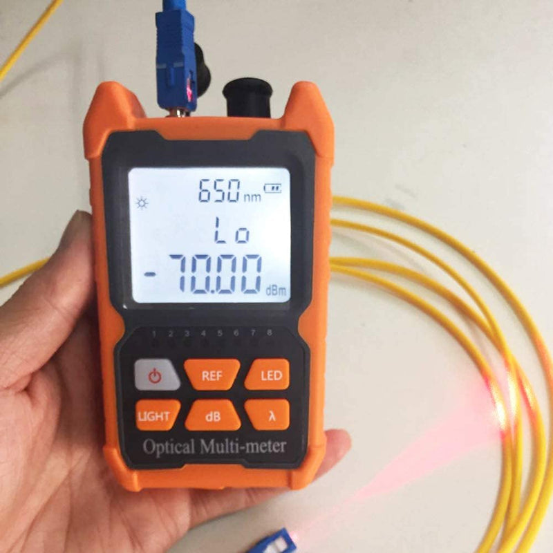 Fiber Optic Cable Tester Portable Optical Fiber Power Meter FC/SC/ST Universal Interface Integrated OPM, VFL, and RJ45 Functions (OPM-VFL-1) OPM-VFL-1