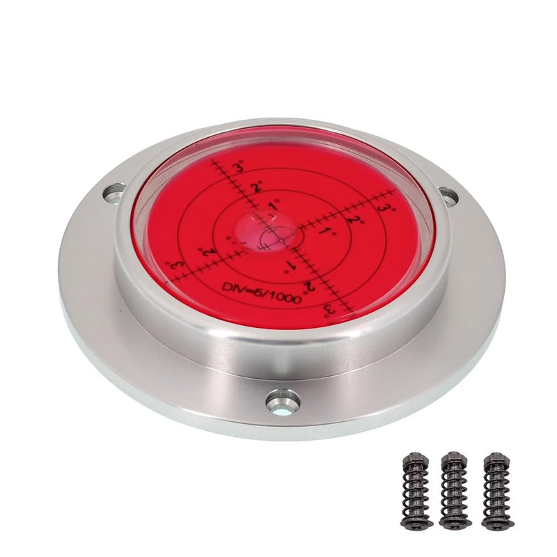 [Australia - AusPower] - Metal Horizontal Bubble Cow Eye Level Universal Horizontal Bubble Flange Water Bubble Level Horizontal Bubble Small Household (90x16mm（Silver red）) 90x16mm（Silver red） 