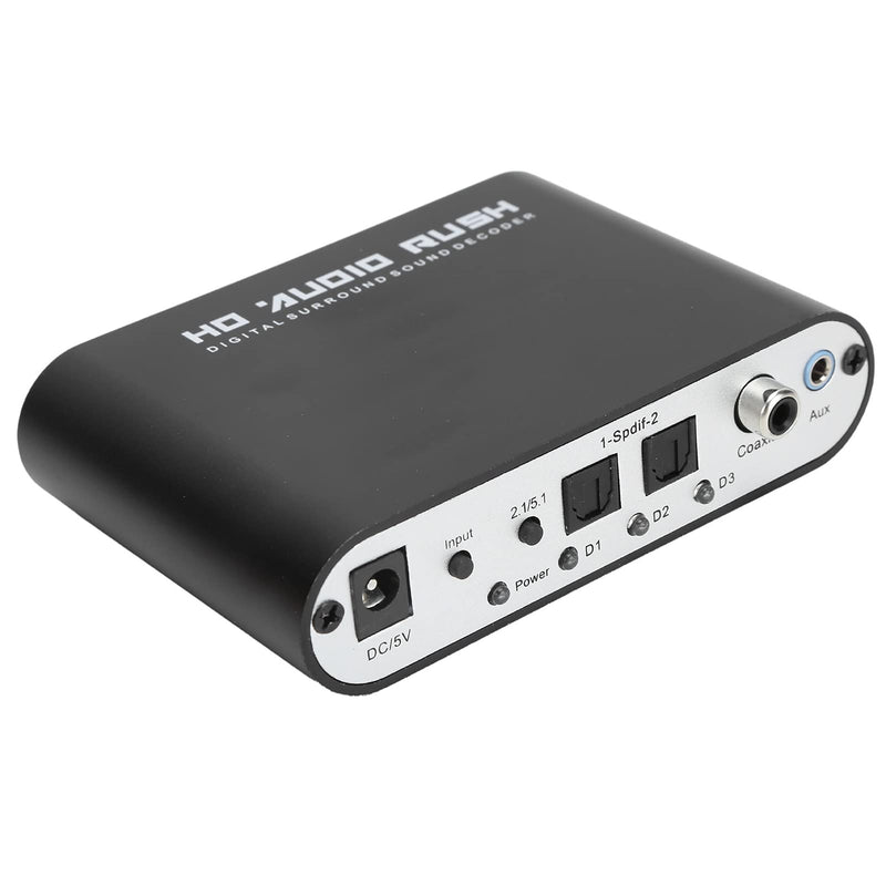 [Australia - AusPower] - Digital Audio Converter,5.1 Channel Audio Decoder,AC‑3 Audio Decoder Digital Optical Coax to Analog Audio for Home/Concert Hall/Cinema.((Host+USB+Optical Fiber)) 