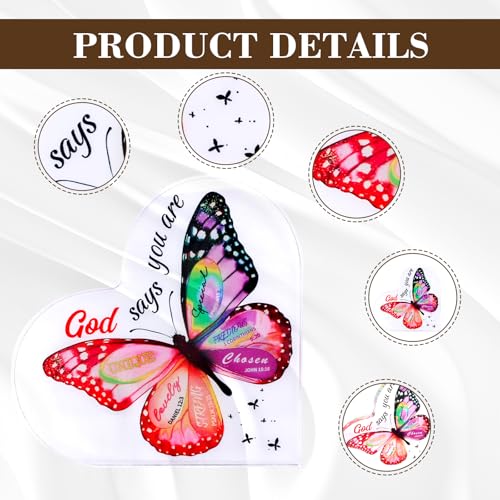 Butterfly Christian Wooden Sign 4x4 Inch Religious Home Decor Plaque