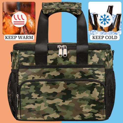Leakproof Insulated Cooler Lunch Bag Army Camouflage Camo Picnic Lunch Box