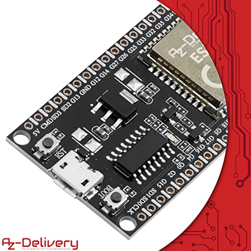 AZDelivery ESP-32S Dev Kit C Unsoldered NodeMCU Module WLAN WiFi Development Board with CH340 (Successor Model to ESP8266) and Compatible with Arduino Includes E-Book ESP32 with CH340 1