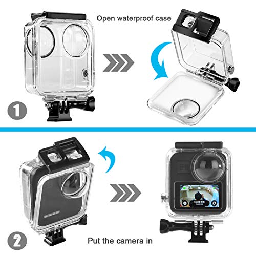 Waterproof Housing Case for GoPro Max, 45M/ 148FT Underwater Protective Diving Case Shell with Quick Release Mount Accessories for Go Pro Max Action Camere (Gopro Max housing) Gopro Max housing
