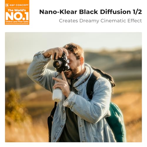 K&F CONCEPT 55mm Black Diffusion 1/2 Filter Mist Cinematic Effect Filter