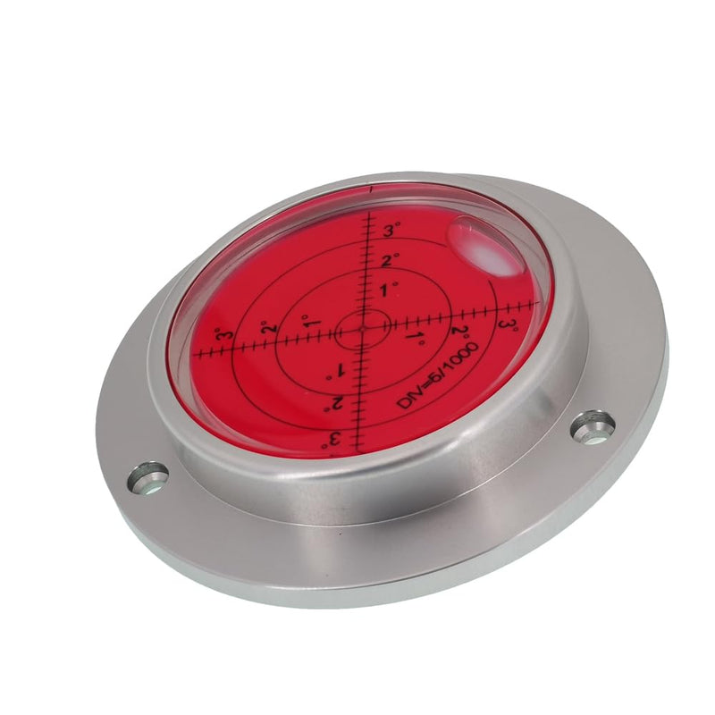 [Australia - AusPower] - Metal Horizontal Bubble Cow Eye Level Universal Horizontal Bubble Flange Water Bubble Level Horizontal Bubble Small Household (90x16mm（Silver red）) 90x16mm（Silver red） 