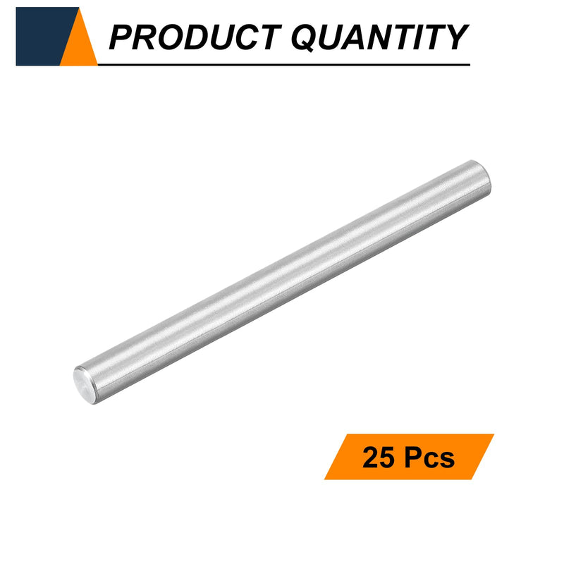 HARFINGTON 25pcs Dowel Pins, M8 x 90mm 304 Stainless Steel Cylindrical Shelf Support Peg Pin Rod Fasten Elements for Metal Devices Wood Furniture DIY Installation, Silver 25