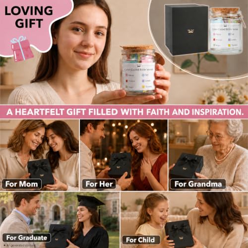 Mr. Pen- Color Coded Bible Verse Jar, 108 Bible Verse Cards in a Jar