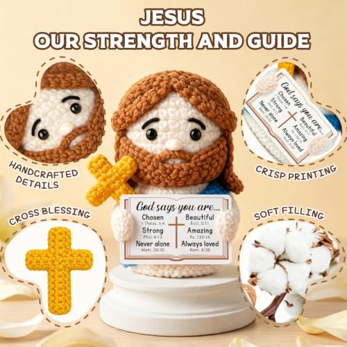 Christian Gifts for Women, Positive Handmade Crochet Jesus Christian Decor