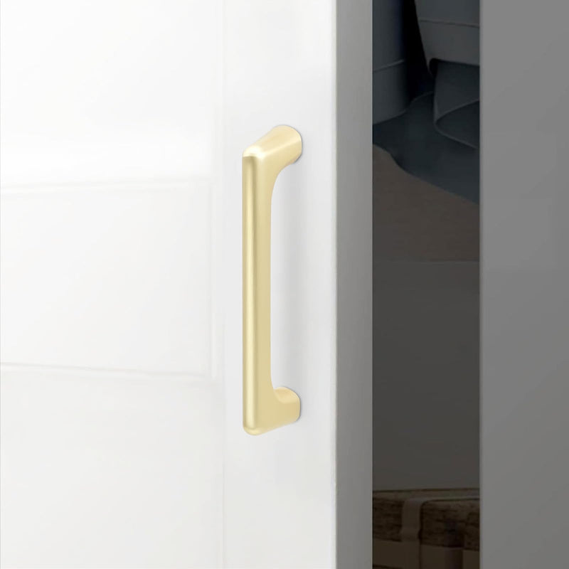 10 Pack 3 Inch(76mm) Brushed Gold Kitchen Cabinet Handles Cabinet Pulls Gold Drawer Pulls Kitchen Cabinet Hardware Kitchen Handles Drawer Pulls Dresser Handles Pull - 3'' Hole Center(76mm) 10