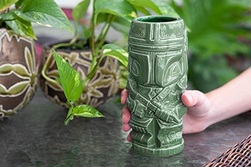 Geeki Tikis Star Wars: The Mandalorian Mando Din Djarin Bounty Hunter Tiki Mug | Official Star Wars: The Mandalorian Collectible Tiki Style Ceramic Cup | Holds 20 Ounces