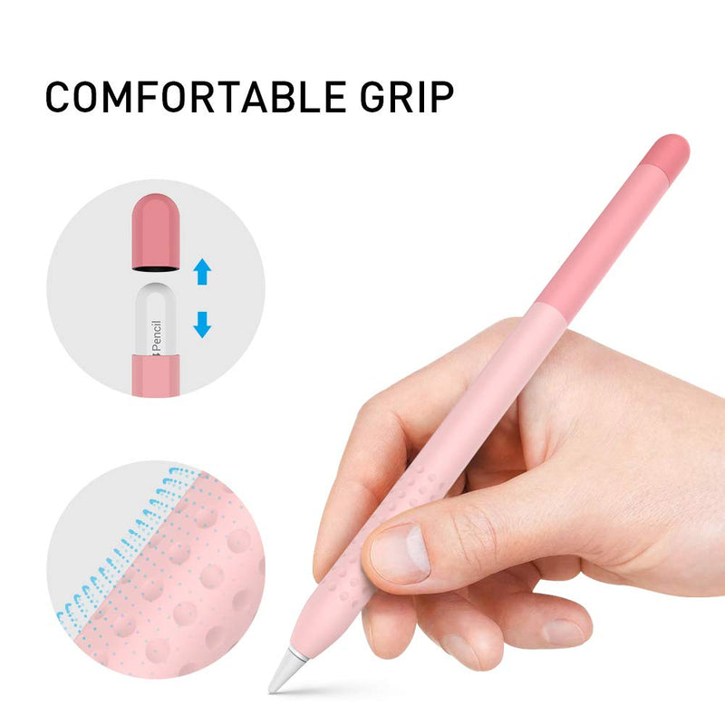 [Australia - AusPower] - Delidigi Pencil Case Compatible with Apple Pencil 2nd Generation Case, Gradient Color Case Sleeve Silicone Cover Accessories for Apple Pencil 2nd Gen Pink 