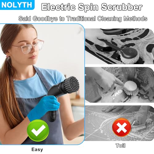 Electric Scrubber Cordless, Rechargeable Cleaning Brush for Bathroom