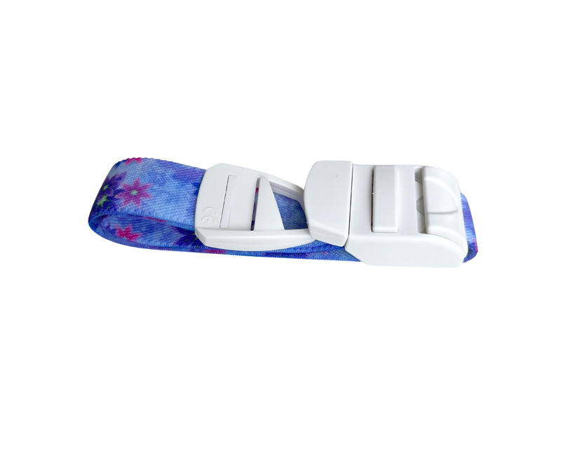 Purple Blue Floral Lavender Pattern Medical Tourniquet with ABS Plastic Buckle Latex Free Elastic Band Ideal for Doctors, Nurses, Students and Paramedics