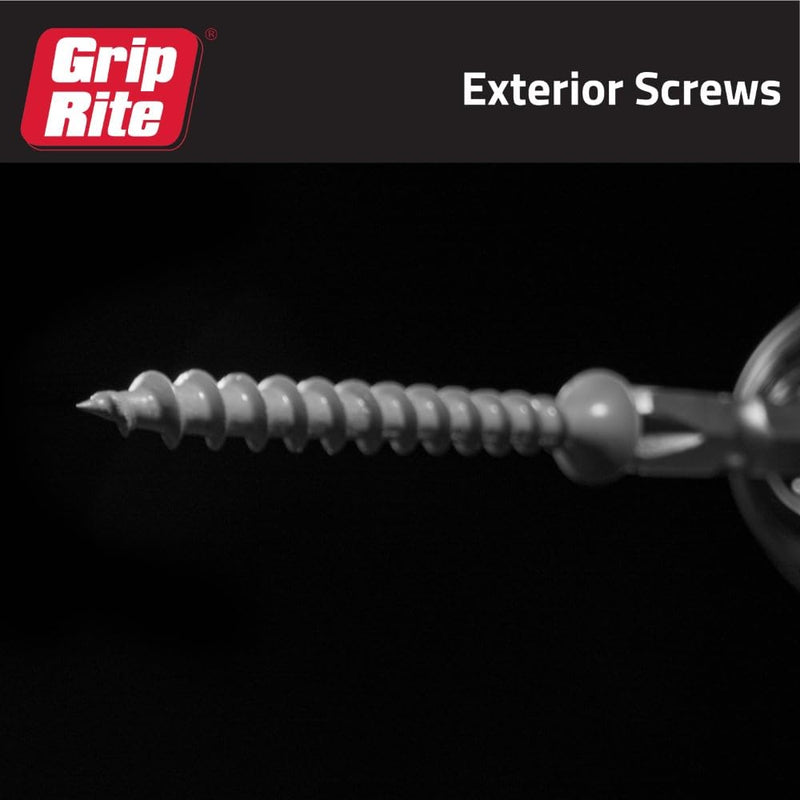 [Australia - AusPower] - Grip-Rite PTN3S1 PG10 Polymer Coated #8 x 3 Coarse Thread Deck Screw, Gray, 1lb Box #8 x 3" 