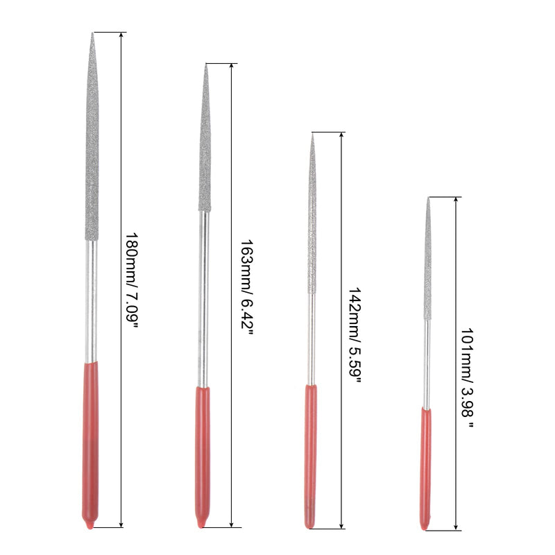 [Australia - AusPower] - sourcing map 4 Piece Tip Bead Reamer Flaring Set with Red Plastic Handles for Enlarge Holes 