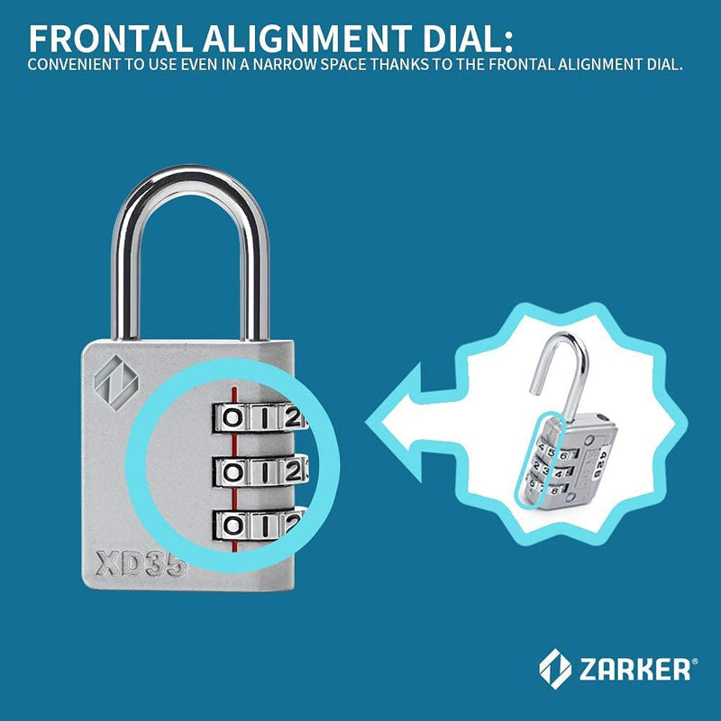 [Australia - AusPower] - Combination Lock, 3-Digit Padlock for School Gym Sports LockerLock, Fence, Toolbox, Case, Hasp Storage (1-Pack, Pink) 1P 1P, Pink 