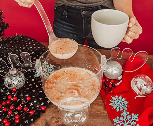 Dycica Marty Moose punch bowl with festive moose design, perfect for holiday gatherings and party serving.