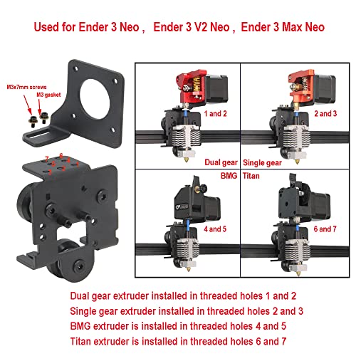 Ender 3 Neo 3D Printer Upgrade Direct Drive Plate with Dual Gear Extruder with Stepper Motor Only for Ender 3 Neo,Ender 3 Max Neo (Plate+Dual Extruder+Motor Kit) Plate+Dual Extruder+Motor Kit