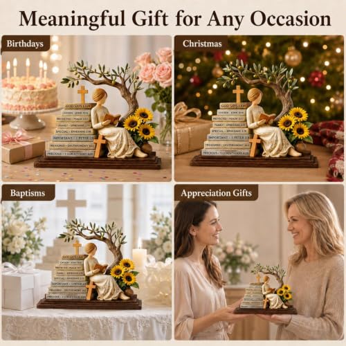 Christian Gifts for Women-Desk Bible Verse Decor, Sunflower Christian Gifts