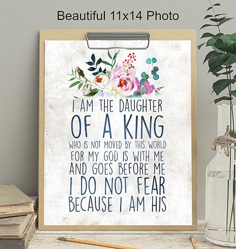 Christian Scripture Poster 11x14 - Inspirational Bible Verse Wall Art for Girls Room - Religious Wall Decor - spiritual Daughter Gifts - Christian Art for Women - Bible Verses Decor UNFRAMED 11"L x 14"W